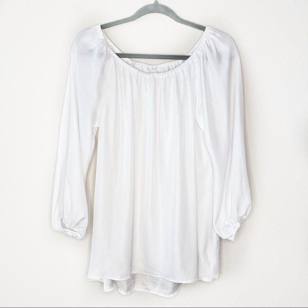 SMYM • White Off The Shoulder Long Sleeve Blouse
